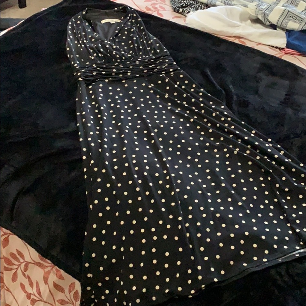 Black and white polka dot racer back dress